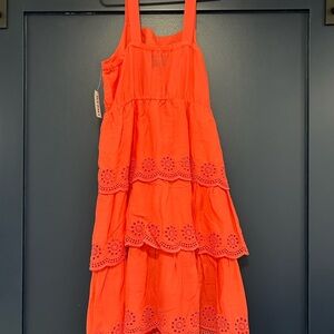 Old Navy Vibrant Orange Tiered Kids Dress